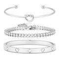18 K Gold Plated Love Bangle Bracelet Stack Cuff Jewelry for Women Jewelry Set for Women Gift with Box - style: style17