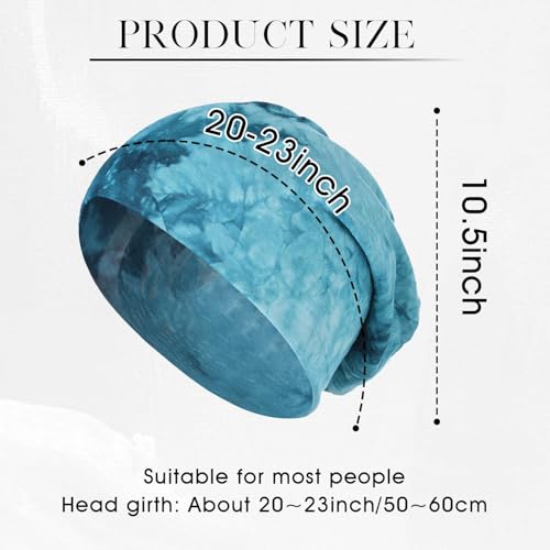 Bohend Bohemian Beanie Hats Headwear Cap Stretch Non Slip Bandanas Sleep Turbans Hats for Women Men Close top Head Covering - style: Tie Dye Style