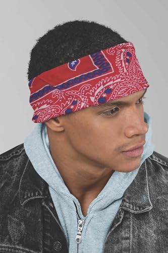Motique Accessories Two Tone Paisley Bandana - Set of 3 - color: Red