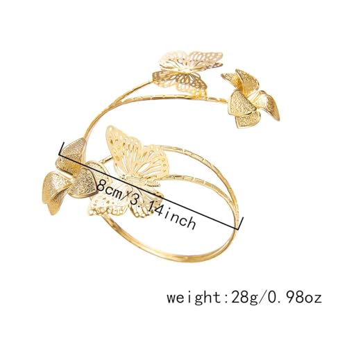 Fuqimanman2020 Colorful Butterfly Flower Arm Cuff Bracelet Adjustable Summer Beach Armband for Women - color: A