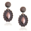 Rustic Couture's Western Earrings for Women Cowgirl Country Concho Dangling Western Statement Jewelry - color: A-Bronze