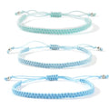 Caiyao 3Pcs Multicolor Handmade Friendship Braided Charm Bracelets Anklets Colorful Ajdjustable Woven Rope String Bracelets for Women Men Couple Summer Beach Surfer Boho Holiday Jewelry Gifts - style: SetA