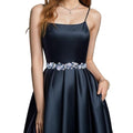 Rhinestone Wedding Bridal Belt for Women Formal Dress Handmade Crystal Beading Wedding Sash Belt - color: Blue