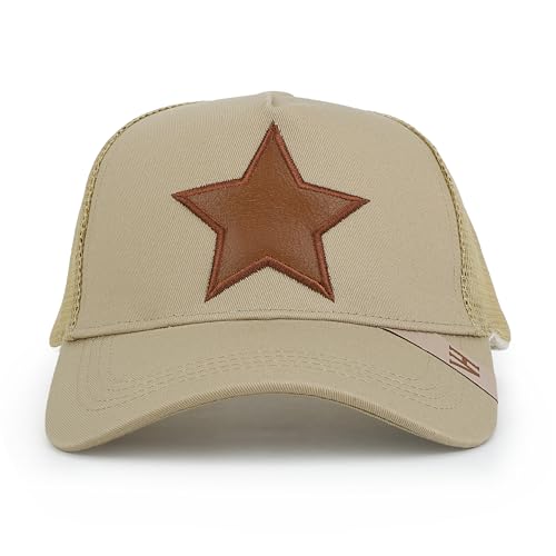 VINTAGE HAVANA Trucker Hats Women | Mesh Adjustable Snapback Hat | Men & Women Cute Trendy Fashion Baseball Cap - color: Khaki/Brown