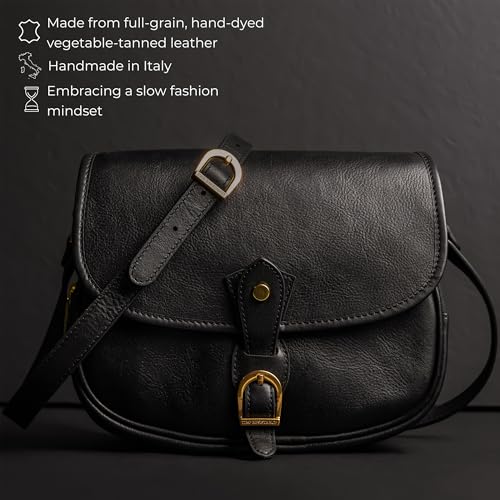 Time Resistance Leather Cross Body Bag for Women - Handbag, Shoulder, Messenger, Purse - color: Black