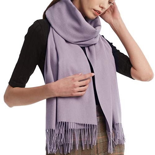 FURTALK Pashmina Shawl Wraps for Women Evening Dresses Blanket Scarves Fashion Scarf Wedding Gifts - color: Dark Lavender
