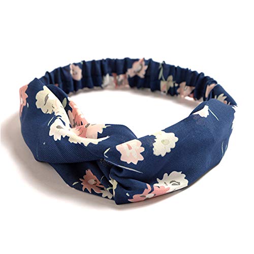 DRESHOW 10 Pack Boho Headbands for Women Girls Criss Cross Elastic Hair Band Twisted Head Wrap Floral Hair Accessories - color: 10 Pack Style Ea