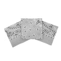 Bandanas for Women and Men，3 Pack Super Soft Thin 60s Preium Cotton 22 inch Handkerchiefs - color: Light Grey