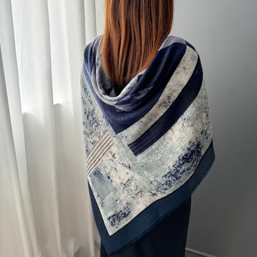 K-Elewon Large Square Scarf 51" Cotton and Linen Hand feel Scarf Fashion Scarves Hair Wrapping Scarfs Neck Scarves for Women - color: H2301