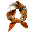 FEIBOON Mulberry Silk Scarfs Neck Scarf 21" Small Square Scarfs hair scarf bandana Neckerchief Headscarf for Women - color: Dark Orange