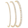 925 Sterling Silver Bracelets for Women Stack, Trendy Tennis Bangle Cuff Jewelry Set 14K Gold Plated, Adjustable Bracelet Set for Wrist Essentials, Women Fashion Watch Band Acecessories - style: Bracelet_3pcs(Gold Tennis Set)