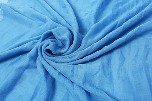 woogwin Women's Cotton Scarves Lady Light Soft Fashion Solid Scarf Wrap Shawl - color: Blue