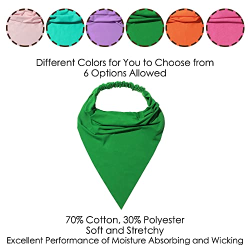 Vercret 6 Pack Hair Scarf Headband for Women Elastic Bandana Head Scarf Large Boho Triangle Kerchief with Clips Non Slip Scarves - color: L Aurora Desire