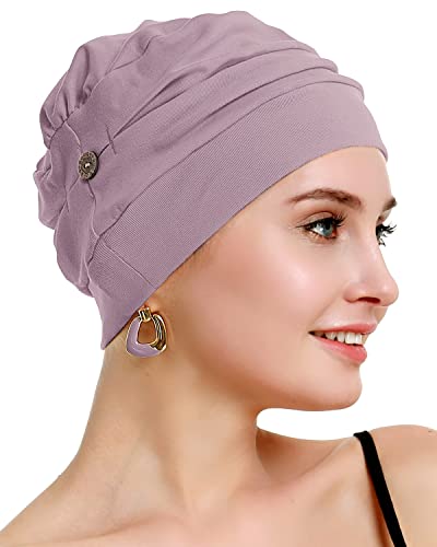 osvyo Cotton Chemo Turbans for Women Cancer Hairloss hat - Cotton Lightweight Headwear Sealed Packaging - color: Cotton Light Apricot Blush