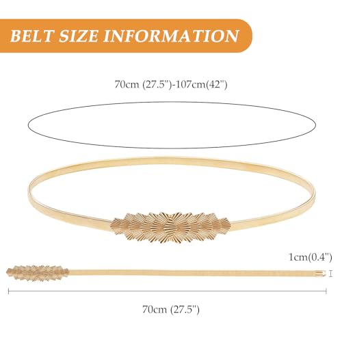 E-Clover Womens Fashion Metal Stretch Waist Skinny Belt Waistband - color: Style-018