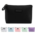 MAANGE Cosmetic Bags for Women Small Makeup Bag for Purse Pu Leather Makeup Pouch Travel Makeup Bag with Zipper Make Up Bag for Travelling - color: Black