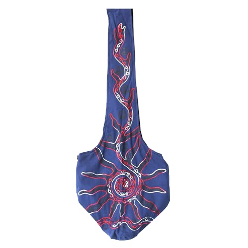 Mandala Crafts Hippie Bag, Large Boho Hobo Purse for Women, Crossbody Shoulder Sling Bags for Indie Style Bohemian Accessory - style: Navy Blue Sun