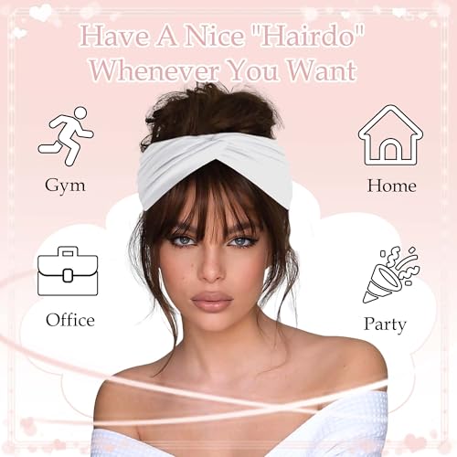 Wide Headbands for Women Cute Headband Valentine's Day Knotted Turban Head Bands Soft Hair Wraps Pink Head Scarf Fashion Turban Hairband Black Scarf Headband For Women’s Hair Accessories - color: Style 140