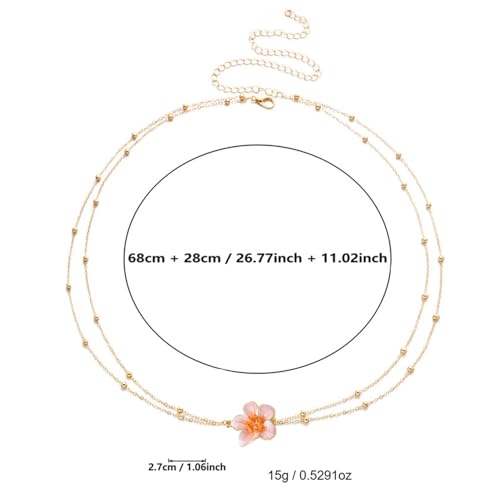 Flower Body Chain for Women Gold-Plated Metal Waist Chain Body Belly Belt Jewelry Layered Bead Metal Body Chain Summer Beach Accessories - color: Gold/B