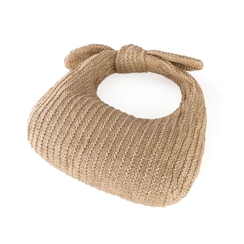 Huralona Women Straw Woven Clutch Purse Pleated Handbag for Summer Beach Vacation Straw Shoulder Crossbody Bag - color: Khaki4