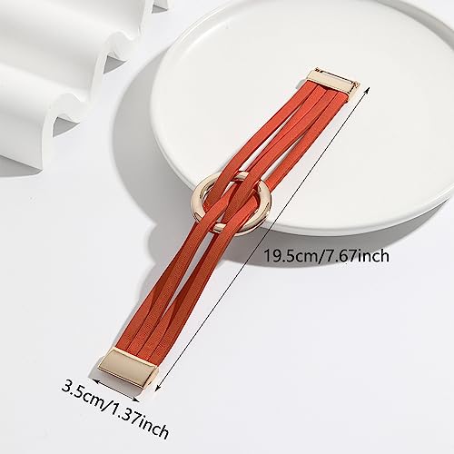 Long tiantian Leather Wrap Bracelets for Women Circle Rhinestones Boho Layered Bracelet Cuff Bangle Bracelet Jewelry Birthday Gifts for Women Holiday Outfits - color: A6:orange