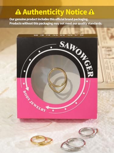 16G Titanium Septum Rings Double Septum Jewelry Daith Piercing Jewelry Silver Gold Hinged Segment Helix Clicker Piercing Jewelry 8 mm 10 mm Seamless Ring Hypoallergenic Jewellery for Her - color: Gold, size: 10mm