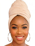 Head Wraps for Black Women, Breathable Headwrap Soft Long Hair Wraps Wide Headscarves for Locs Braids - color: Cream