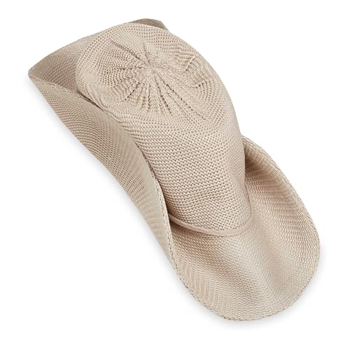 Wallaroo Hat Company Women's Victoria Fedora – UPF 50+ UV Protection, Wide Brim, Packable & Adjustable Sun Hat - color: Stone, size: Medium