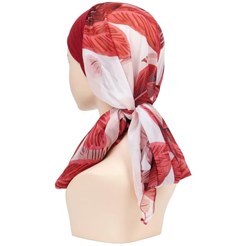 Headwear Turbans for Women - Lightweight Head Scarf for Women's Hair Chiffon Elegant Headwraps Hats - color: Red