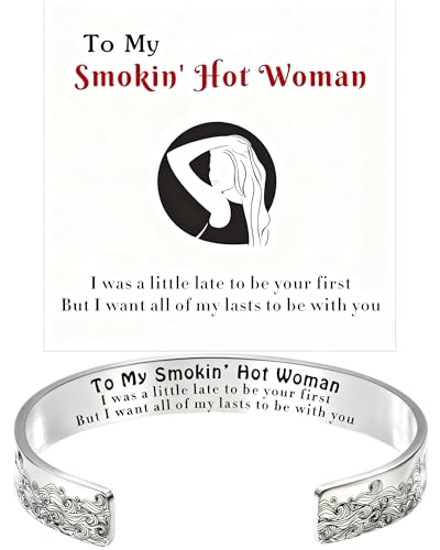 37JEWELRY 37Necklaces Inspirational Engraved Mantra Cuff Bracelets for Wife Girlfriend Valentine's Day Birthday Christmas Gift for Women
