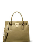 Michael Kors Women's Hamilton Satchel - color: Gold-tone Hardware/Urbino Leather/Pistachio