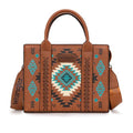 Wrangler Tote Bag for Women Western Purse and Aztec Satchel Handbag - color: Aztec Brown