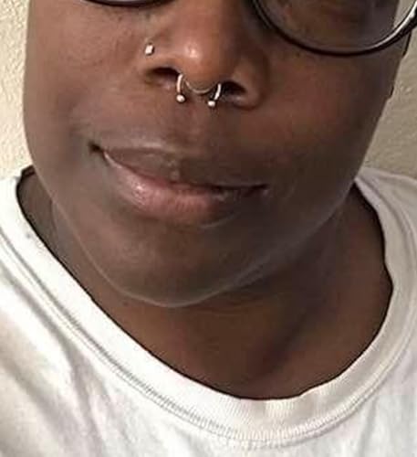MODRSA Fake Nose Stud Fake Nose Ring Stud Fake Nose Piercing Fake Lip Ring Fake Earrings Stud Silver Gold Fake Cartilage Helix Earring Clip on Earring Hoop Fake Eyebrow Ring Fake Bridge Piercing - color: G1-Mix fake piercings- silver