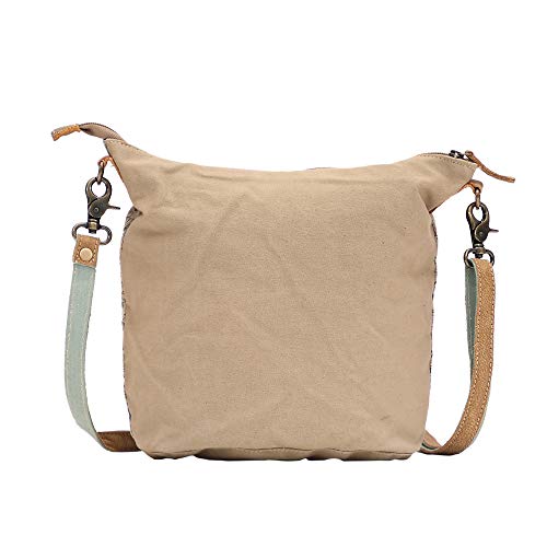 Myra Bag Floral Purses for Women - Genuine Leather and Canvas Floral Purse with Flower Print, Flower Handbags for Women - style: Doyen Shoulder Bag