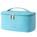 Meiyuuo Makeup Bag Large Cosmetic Bags for Women Girls Cute Travel Zipper Pouch Toiletry Organizer for Beauty Essentials Waterproof (Bright Blue) - color: Bright Blue