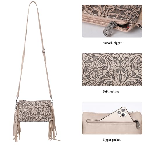 Montana West Western Purse for Women Crossbody Bag Wristlet Clutch Purse - color: A3 Khaki
