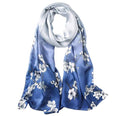 ANDANTINO 100% Silk Long Scarf-Women Large Oblong Shawls with Gift Packed - color: Blue&white Plum Flowers
