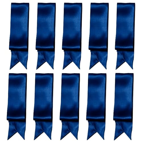 10 Pcs Long Thin Small Skinny Scarf Satin Neck Tie Ribbon Choker for Women Girls - color: Navy Blue