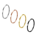 3pcs 1mm Stainless Steel Plain Band Knuckle Stacking Midi Rings for Women Comfort Fit - color: 4pcs Silver+Rose+Gold+Black (Flat)