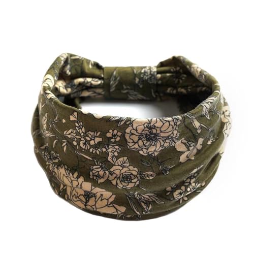 Boho Headband Fashion Wide Headband Knoted Turban Yoga Workout Head Bands Hair Accessories For Women (flower2, 1 Count (Pack of 1)) - color: flower2, size: 1 Count (Pack of 1)