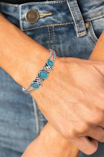 Genuine Turquoise Bracelet Cuff Bracelet for Women Mom 925 Sterling Silver Natural Turquoise Bangles Vintage Bracelet Boho Jewelry for Birthday Christmas Mother's Day Valentine's Day - style: Feather