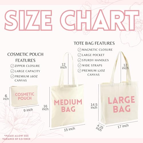 Personalized Custom Name Tote Bag - Premium Canvas, Reusable - Gift for Women, Bridesmaids, Teachers, Nurses - style: Medium Bag