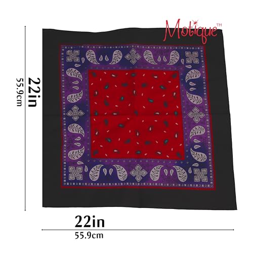 Motique Accessories Two Tone Paisley Bandana - Set of 3 - color: Black Purple