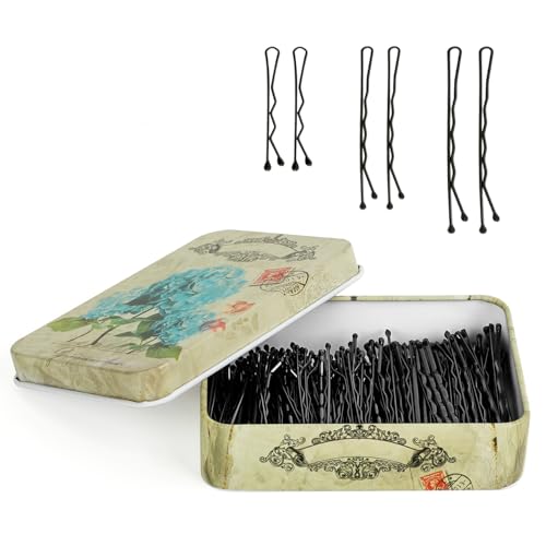 MAORULU Hair Bobby Pins with Cute Case, 250 CT Bob Pins for Buns, Premium Hair Pins for Kids, Girls and Women, Great for All Hair Types (Variety Pack Black) - color: Variety Pack Black