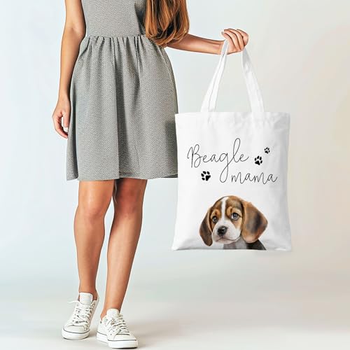 Dog Mama Canvas Tote Bag for Women, Dogs Lover Gift for Dog Mom, Birthday Christmas Cute Rottweiler Gifts For Women. - color: Beagle Mama (019)