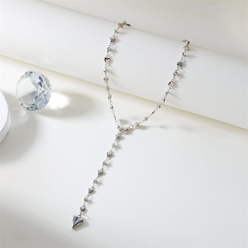 Long Gold Necklace for Women Jewelry fall fashion jewelry womens fashion - color: E-Ladies' heart-shaped pendant necklace