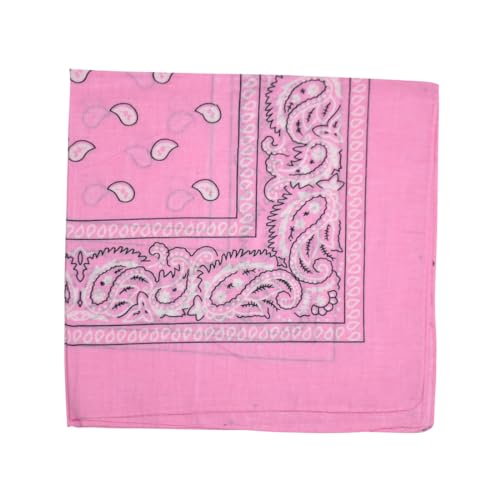 Motique Accessories 22 Inch Cotton Paisley Bandana - color: Light Pink