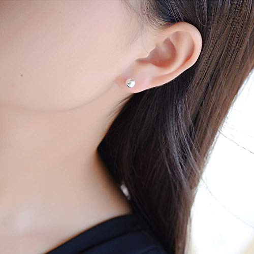 Sterling Silver Earrings for Women: Hypoallergenic 925 Sterling Silver Round Ball Stud Earrings for Women Multiple Piercing 5 Pairs Tiny Stud Earrings 2mm 3mm 4mm 5mm 6mm - style: Stud