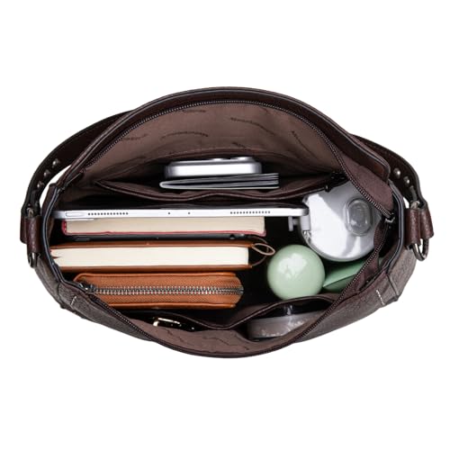 Montana West Hobo Bag for Women Crossbody Purse and Handbags Ladies Chic Shoulder Bags - color: Coffee-2pcs Set