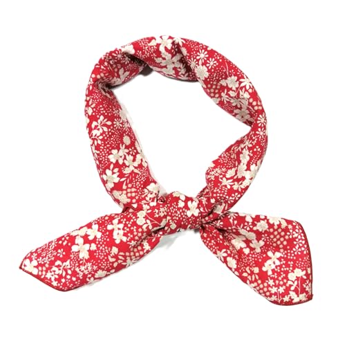 Shanlin Unisex Floral Cotton Square Scarf Bandanas 22x22 inch - color: Delicatefloral-red